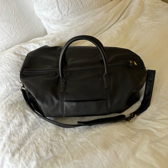 Coach Black Leather Weekender Bag